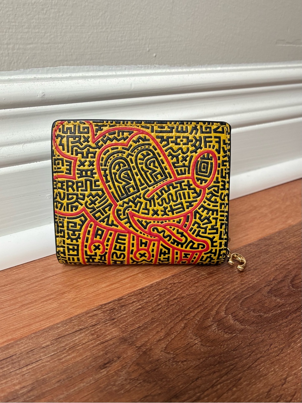 Coach x Disney Mickey Mouse x Keith Haring Snap Leather Wallet 7446, Lim Edition